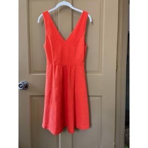 Maeve Orange Textured Midi Dress